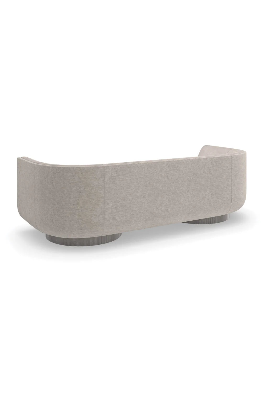 Luxury Curved Taupe Velvet Sofa Modern Italian Style for Villa