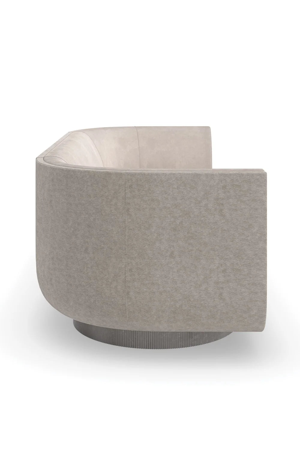 Luxury Curved Taupe Velvet Sofa Modern Italian Style for Villa