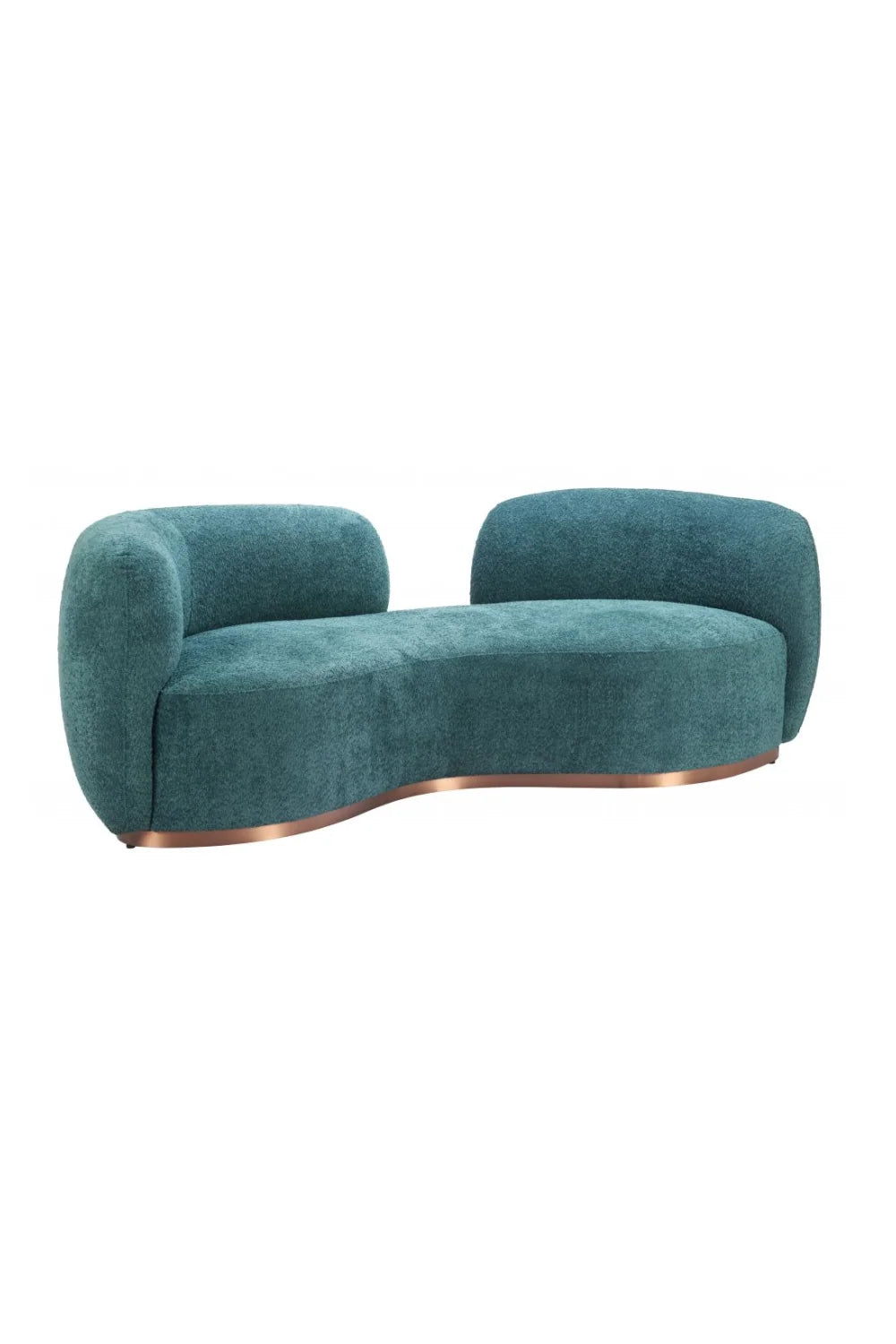 Luxury Curved Teal Fabric Sofa Modern Italian Style for Villa