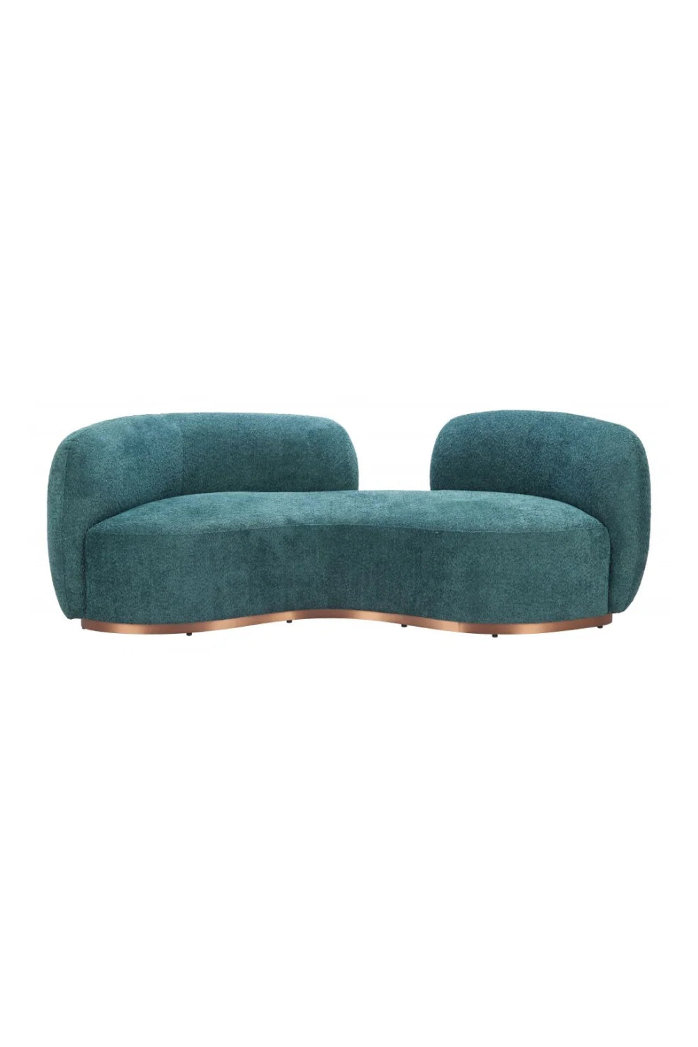 Luxury Curved Teal Fabric Sofa Modern Italian Style for Villa