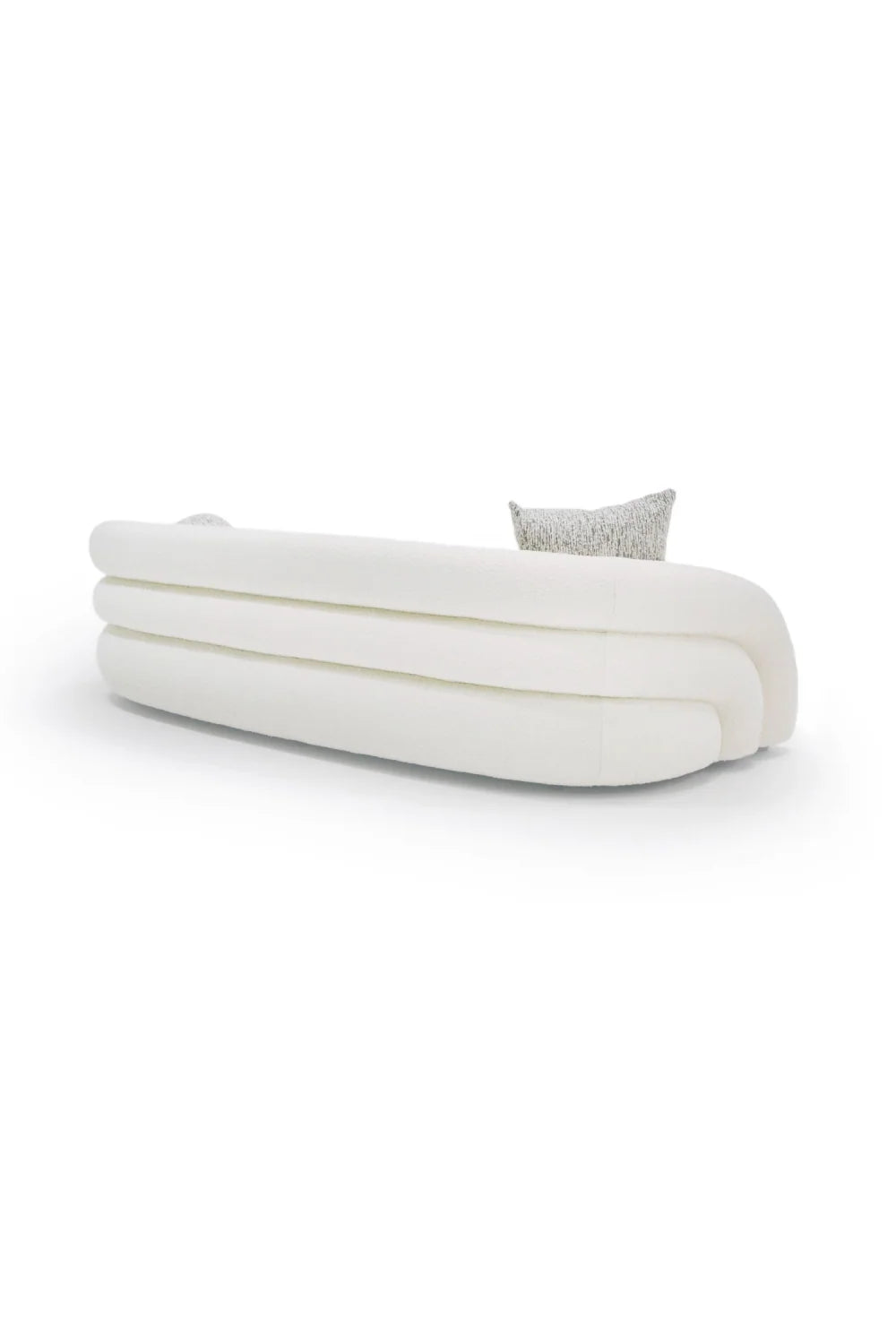 Luxury Curved White Fabric 4-Seater Sofa Modern Italian Style for Villa