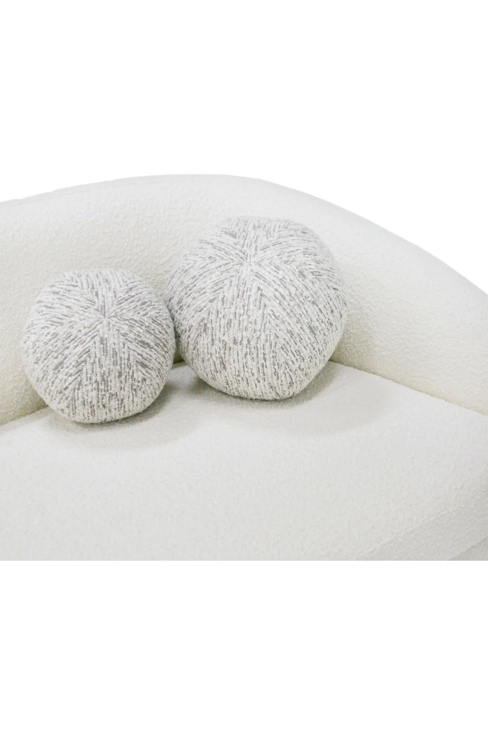 Luxury Curved White Fabric 4-Seater Sofa Modern Italian Style for Villa