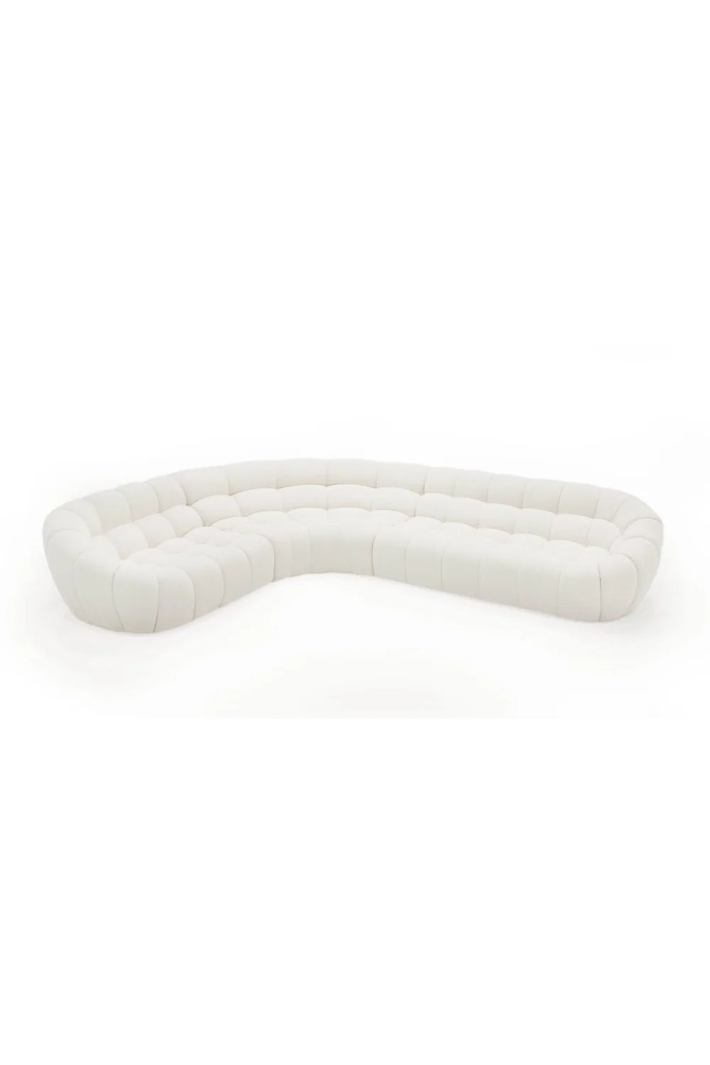 Luxury Curved White Fabric Sectional Sofa Modern Italian Style for Villa