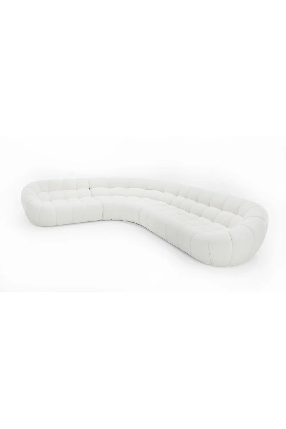 Luxury Curved White Fabric Sectional Sofa Modern Italian Style for Villa