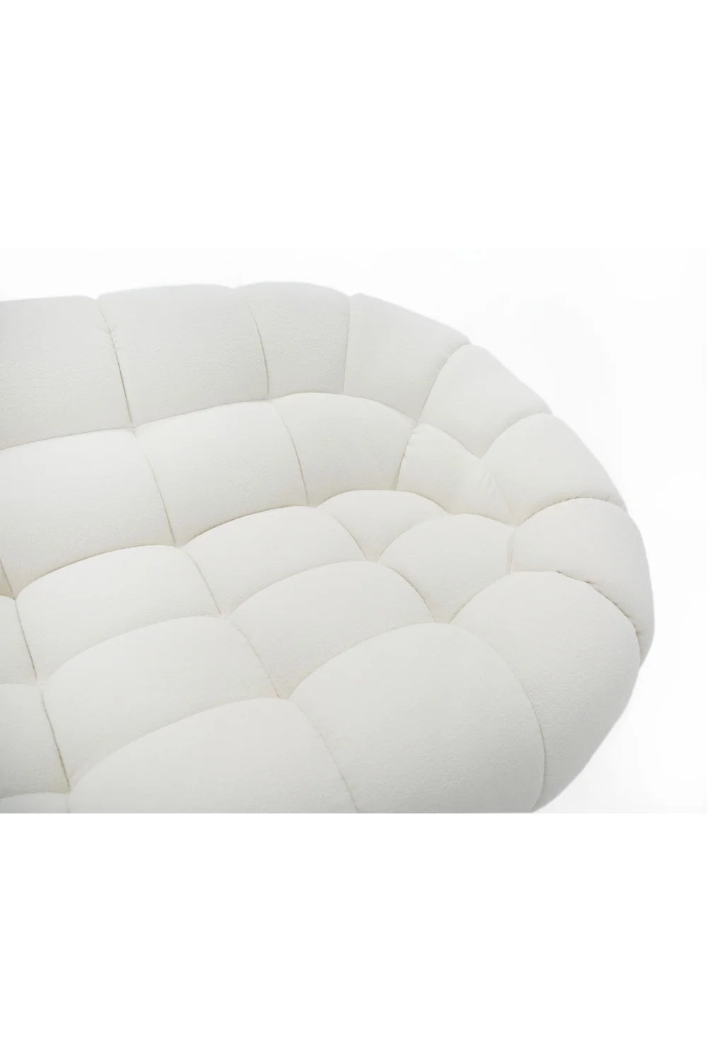 Luxury Curved White Fabric Sectional Sofa Modern Italian Style for Villa