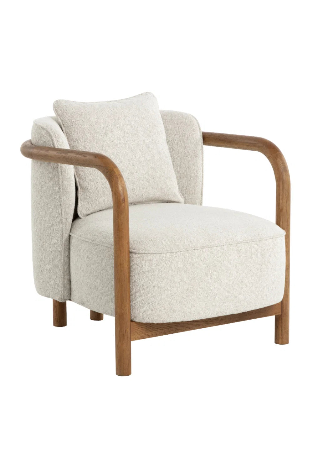 Luxury Curved Wood Lounge Chair Modern Italian Style for Villa