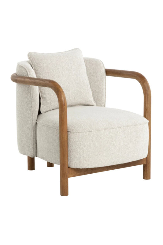 Luxury Curved Wood Lounge Chair Modern Italian Style for Villa