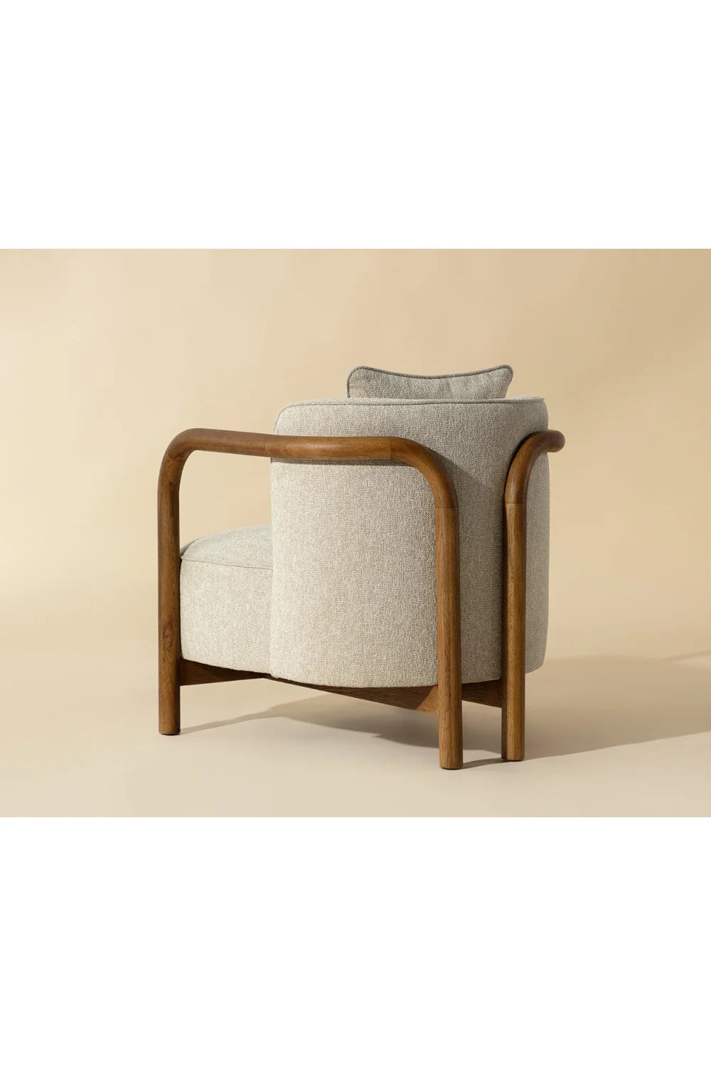Luxury Curved Wood Lounge Chair Modern Italian Style for Villa
