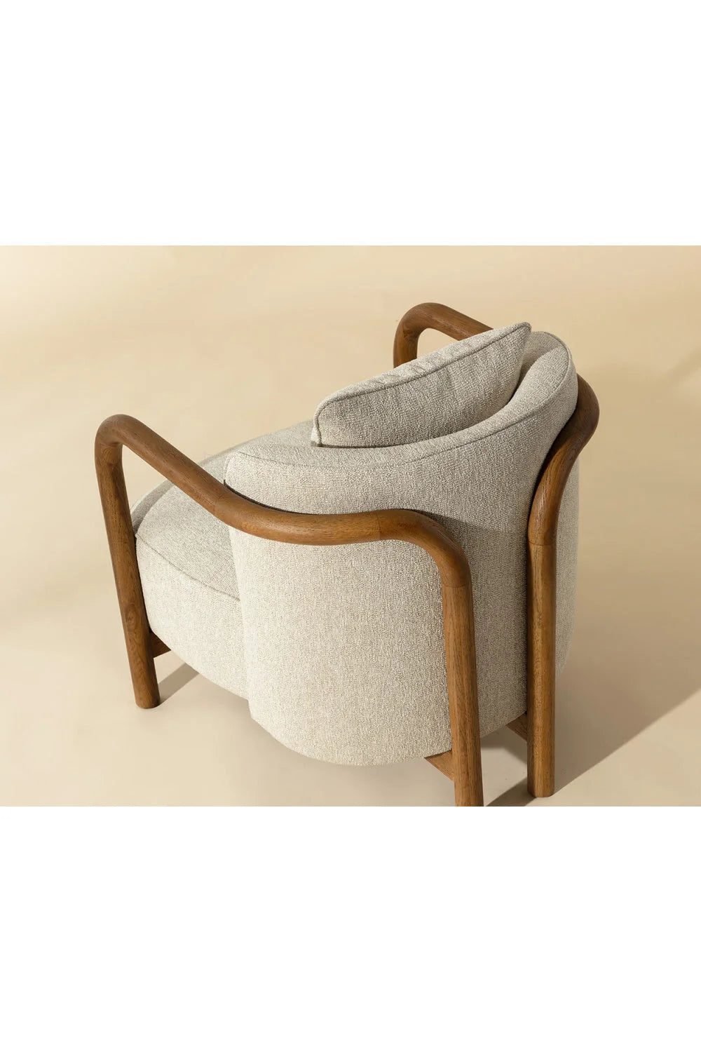 Luxury Curved Wood Lounge Chair Modern Italian Style for Villa