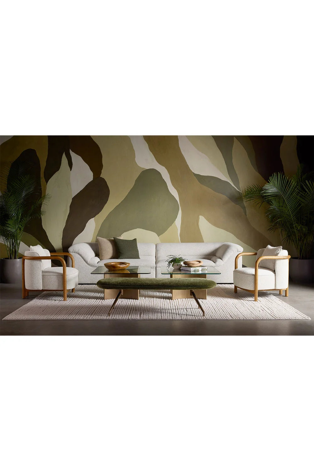 Luxury Curved Wood Lounge Chair Modern Italian Style for Villa