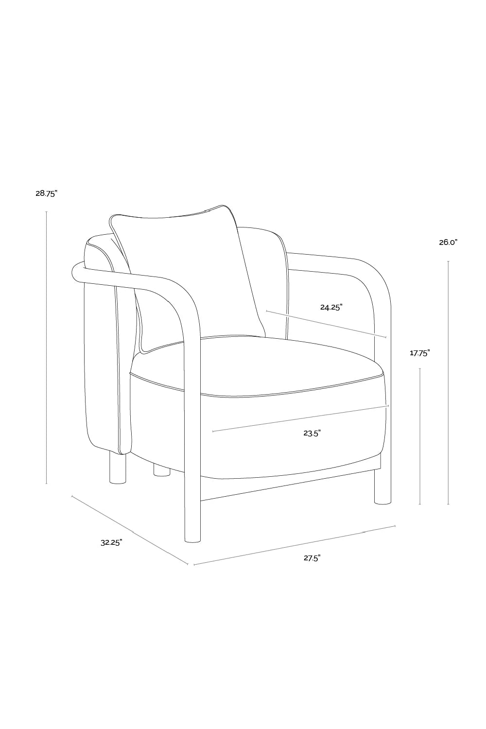 Luxury Curved Wood Lounge Chair Modern Italian Style for Villa