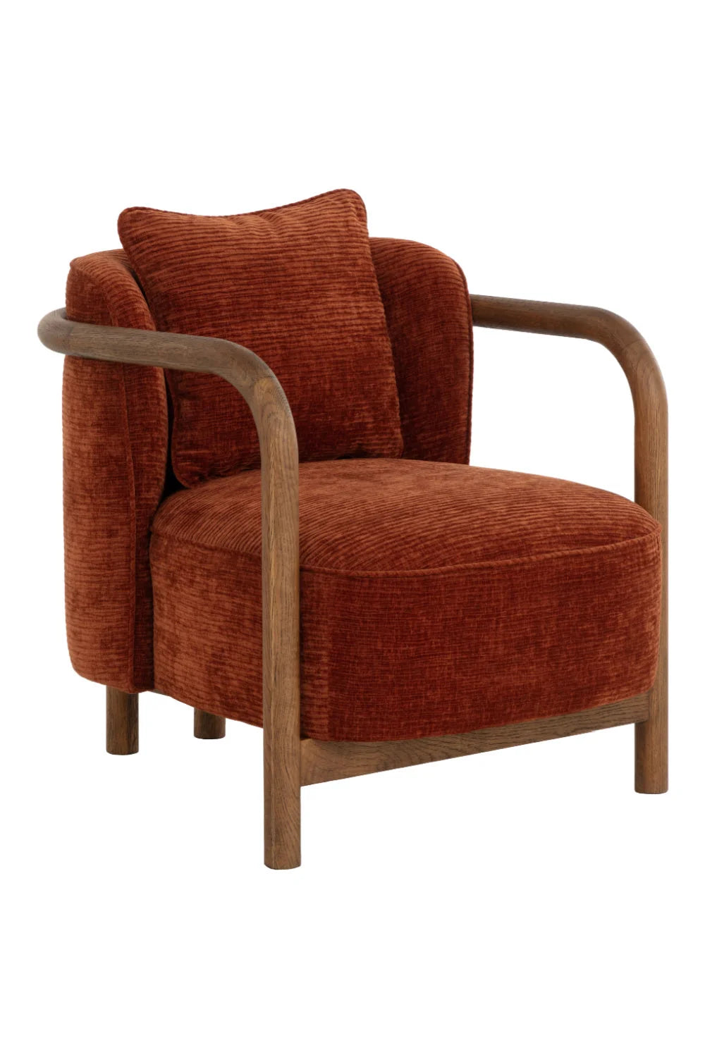 Luxury Curved Wood Lounge Chair Modern Italian Style for Villa