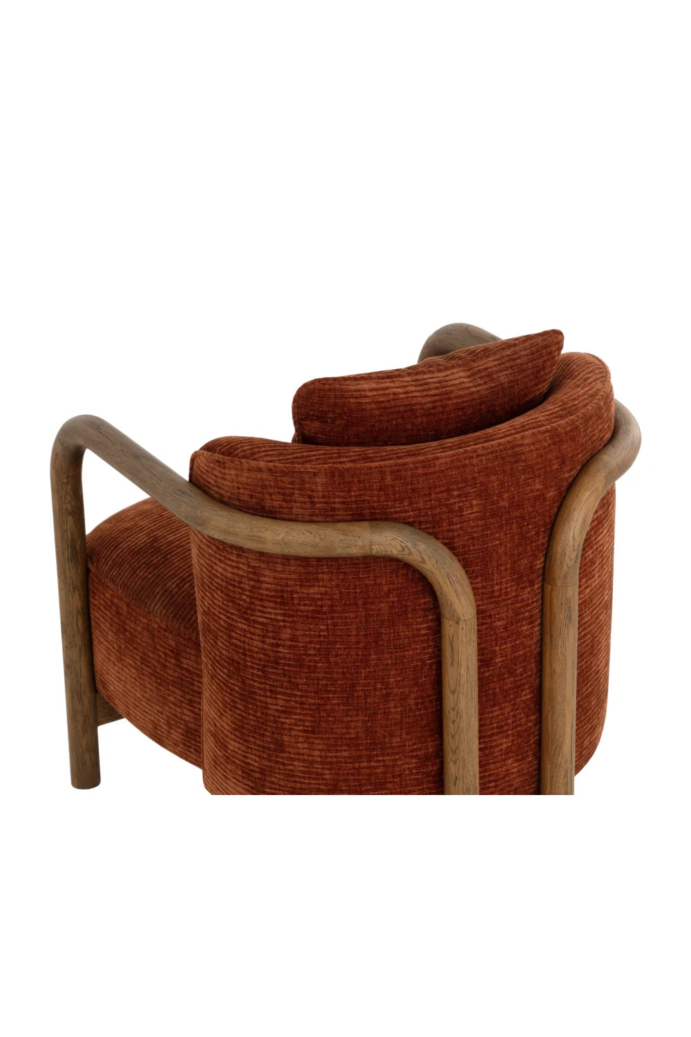 Luxury Curved Wood Lounge Chair Modern Italian Style for Villa