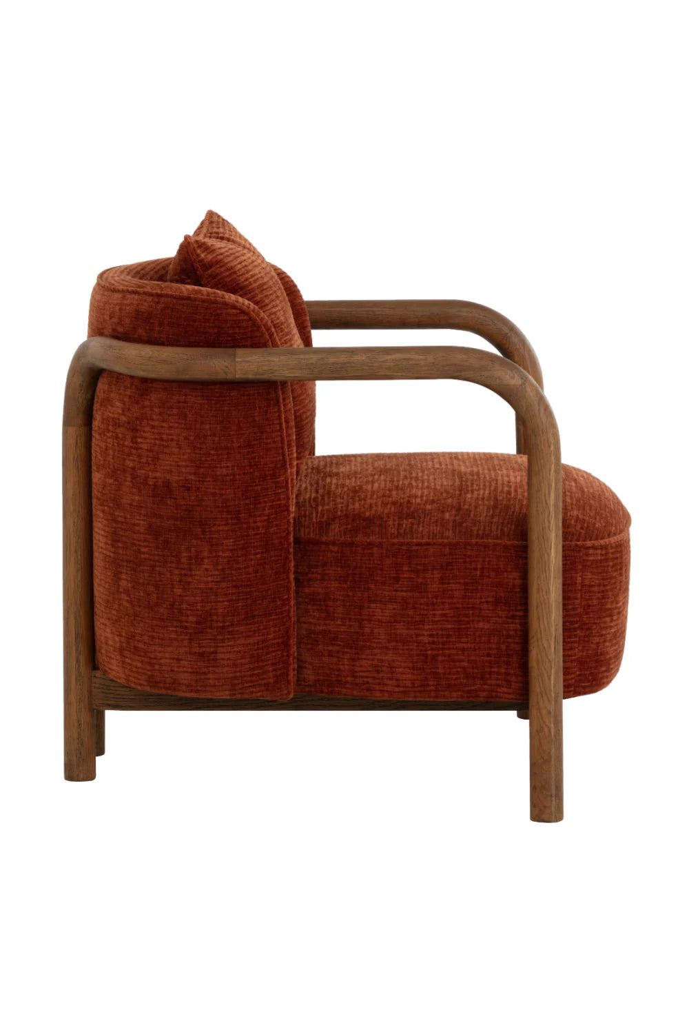 Luxury Curved Wood Lounge Chair Modern Italian Style for Villa