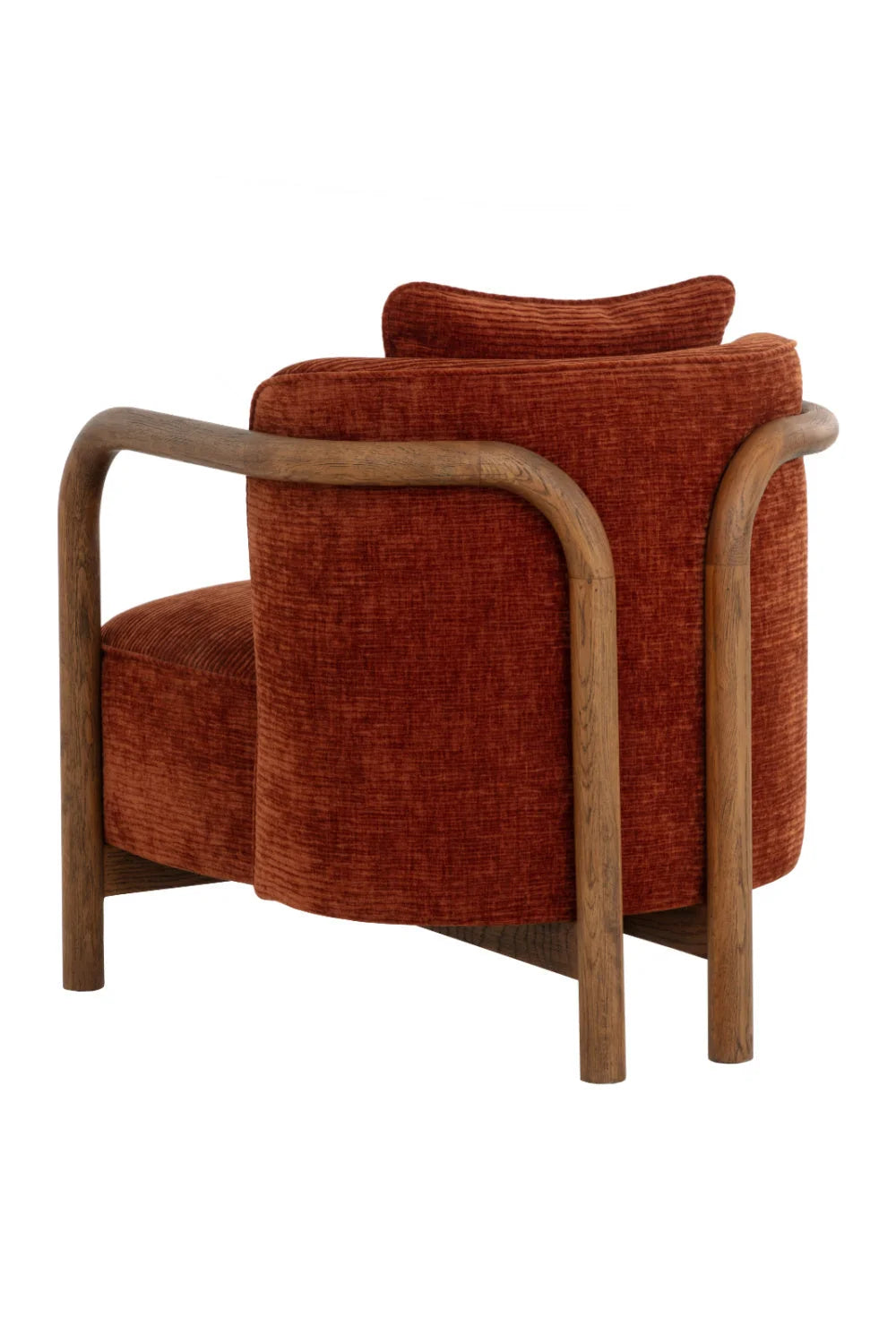 Luxury Curved Wood Lounge Chair Modern Italian Style for Villa