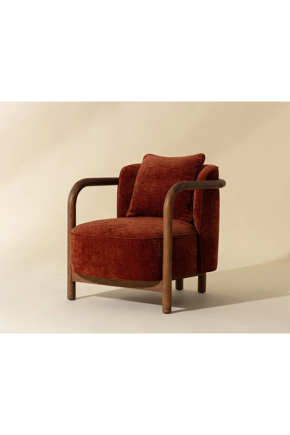 Luxury Curved Wood Lounge Chair Modern Italian Style for Villa