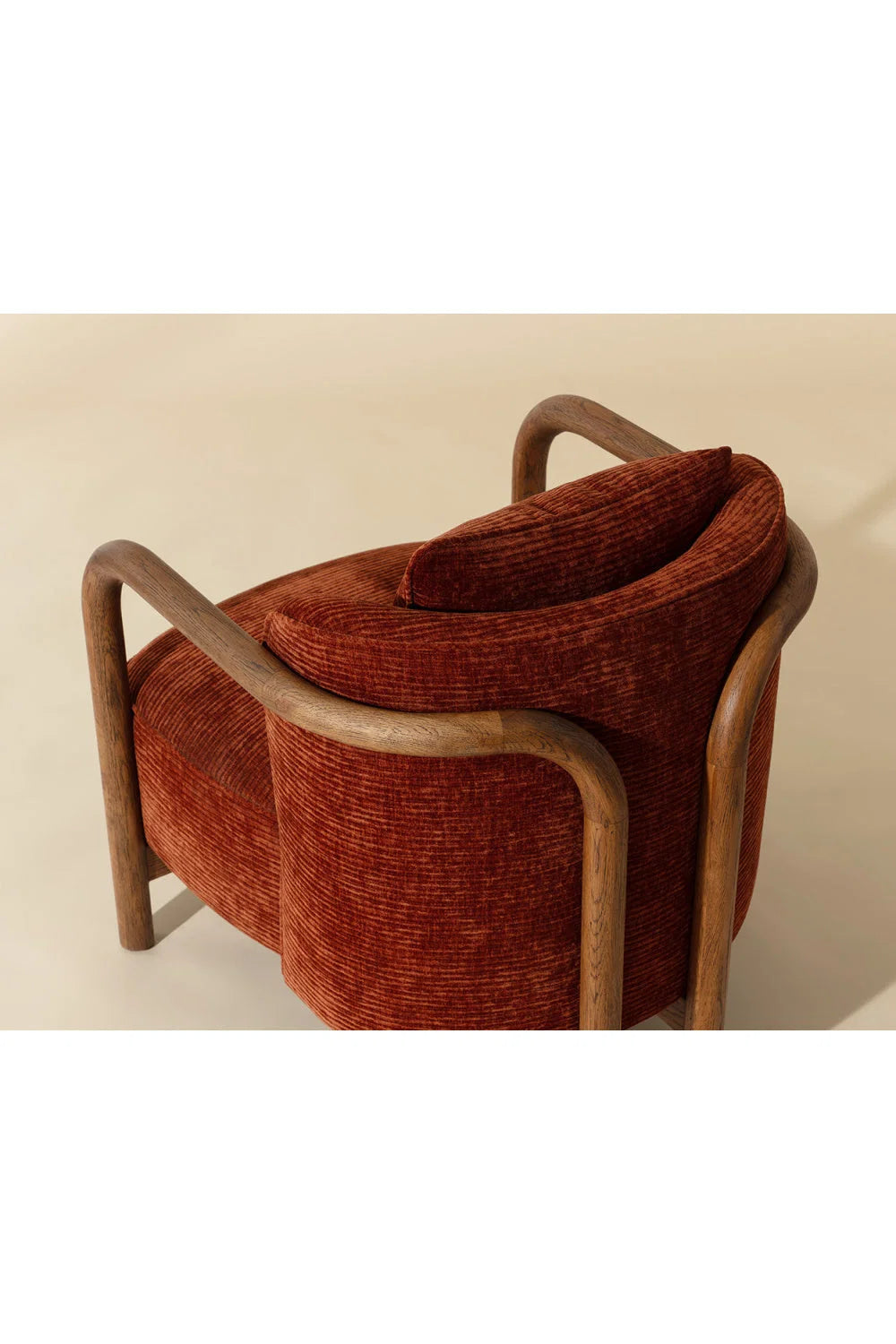 Luxury Curved Wood Lounge Chair Modern Italian Style for Villa