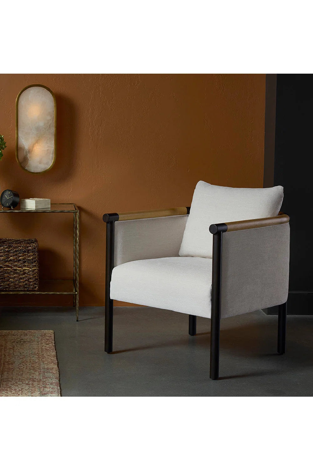 Luxury Curved Wood Lounge Chair Modern Italian Style for Villa