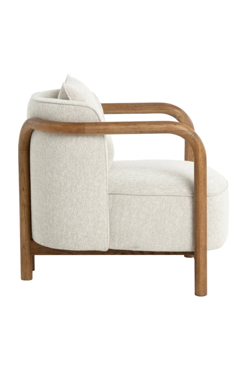 Luxury Curved Wood Lounge Chair Modern Italian Style for Villa