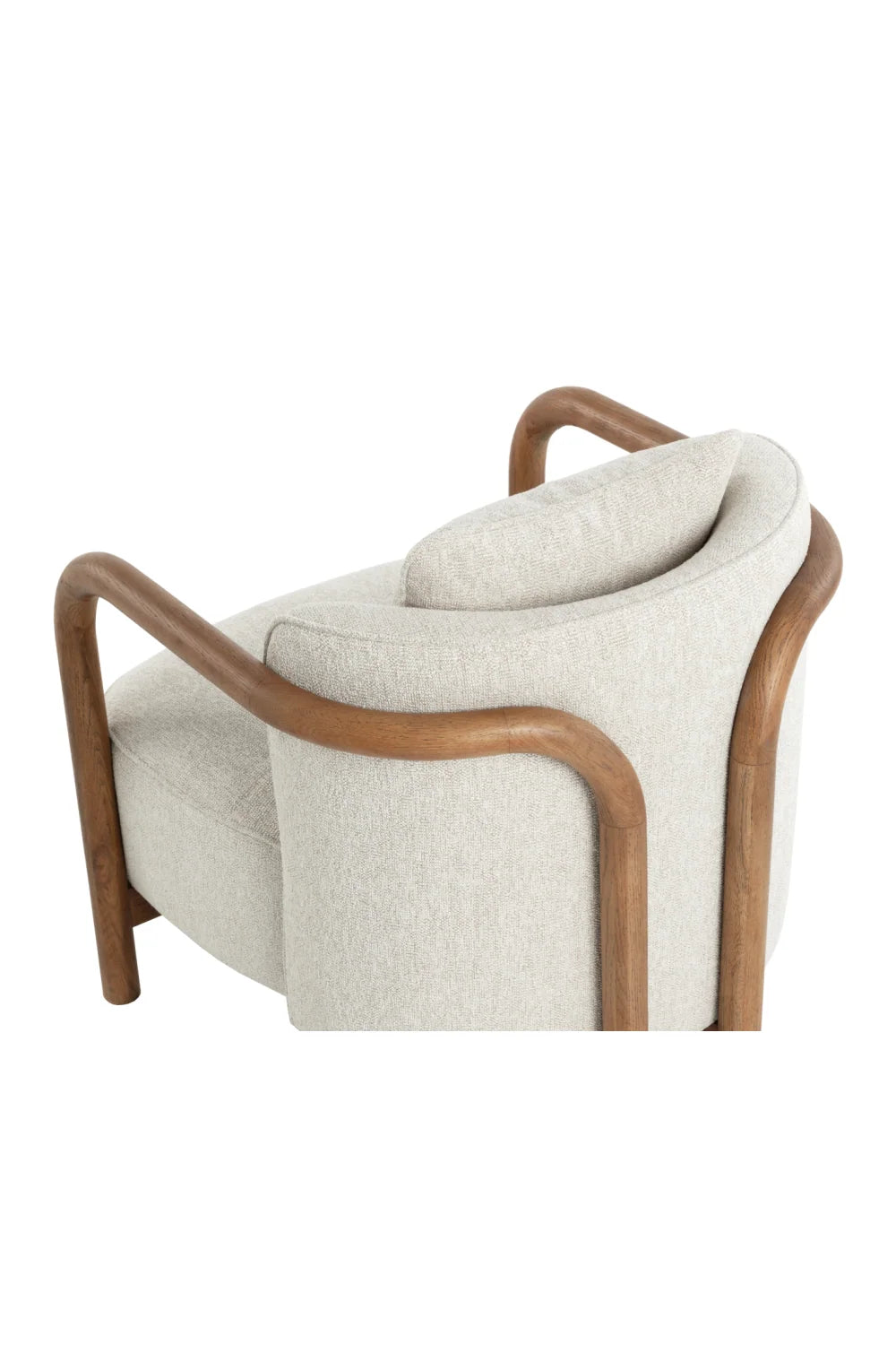 Luxury Curved Wood Lounge Chair Modern Italian Style for Villa