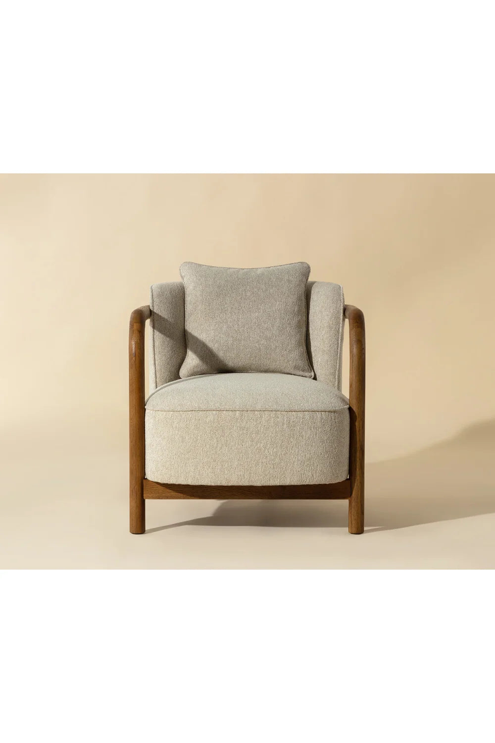 Luxury Curved Wood Lounge Chair Modern Italian Style for Villa