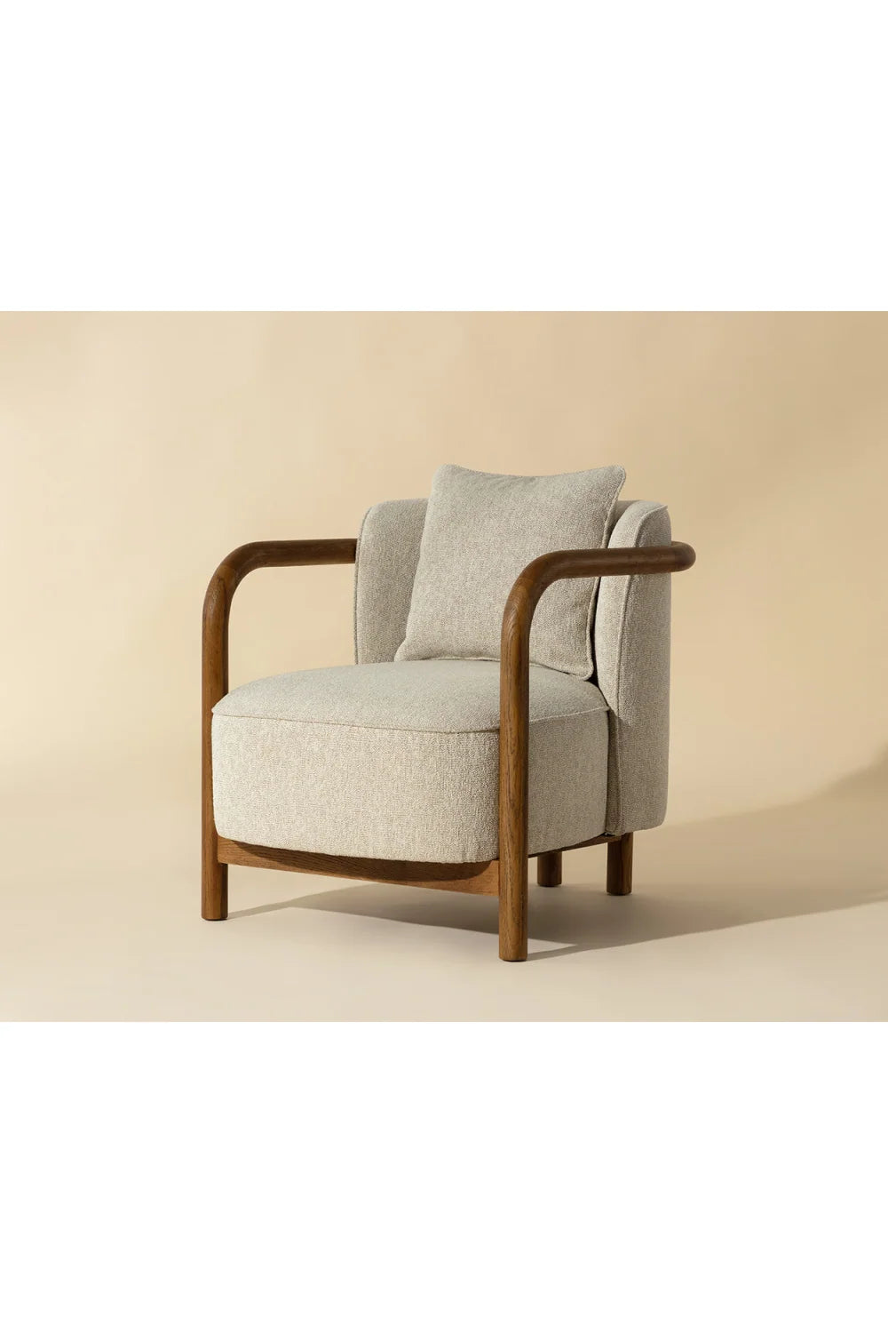 Luxury Curved Wood Lounge Chair Modern Italian Style for Villa