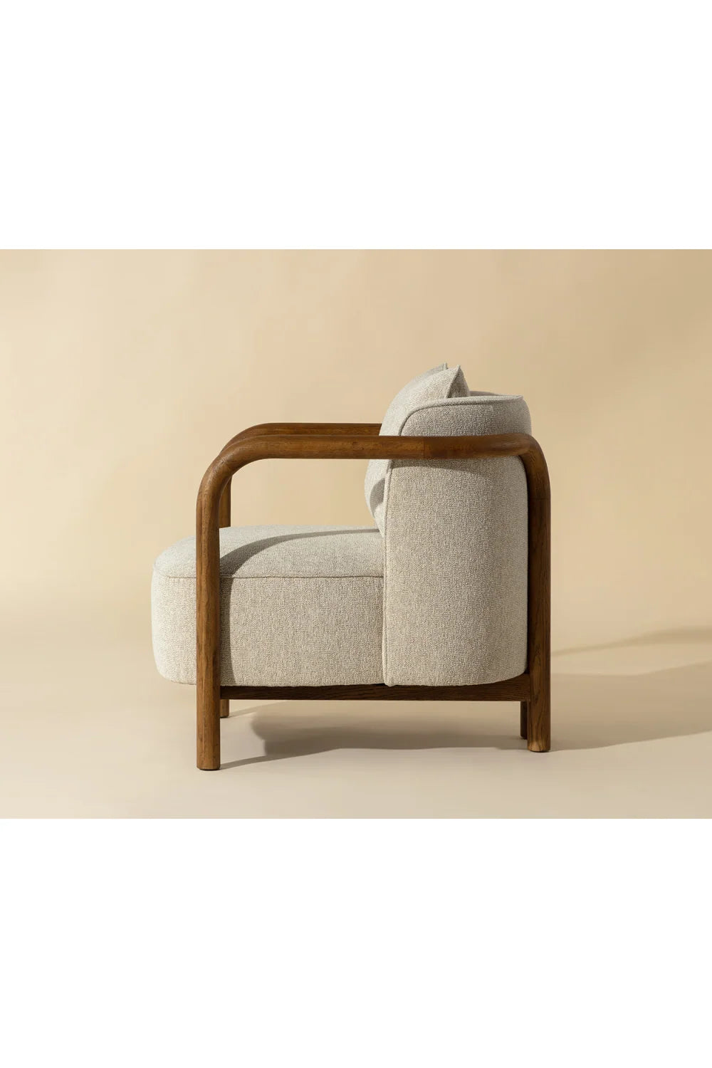 Luxury Curved Wood Lounge Chair Modern Italian Style for Villa