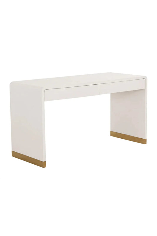 Luxury Curved Wood Modern Desk European Style for Villa