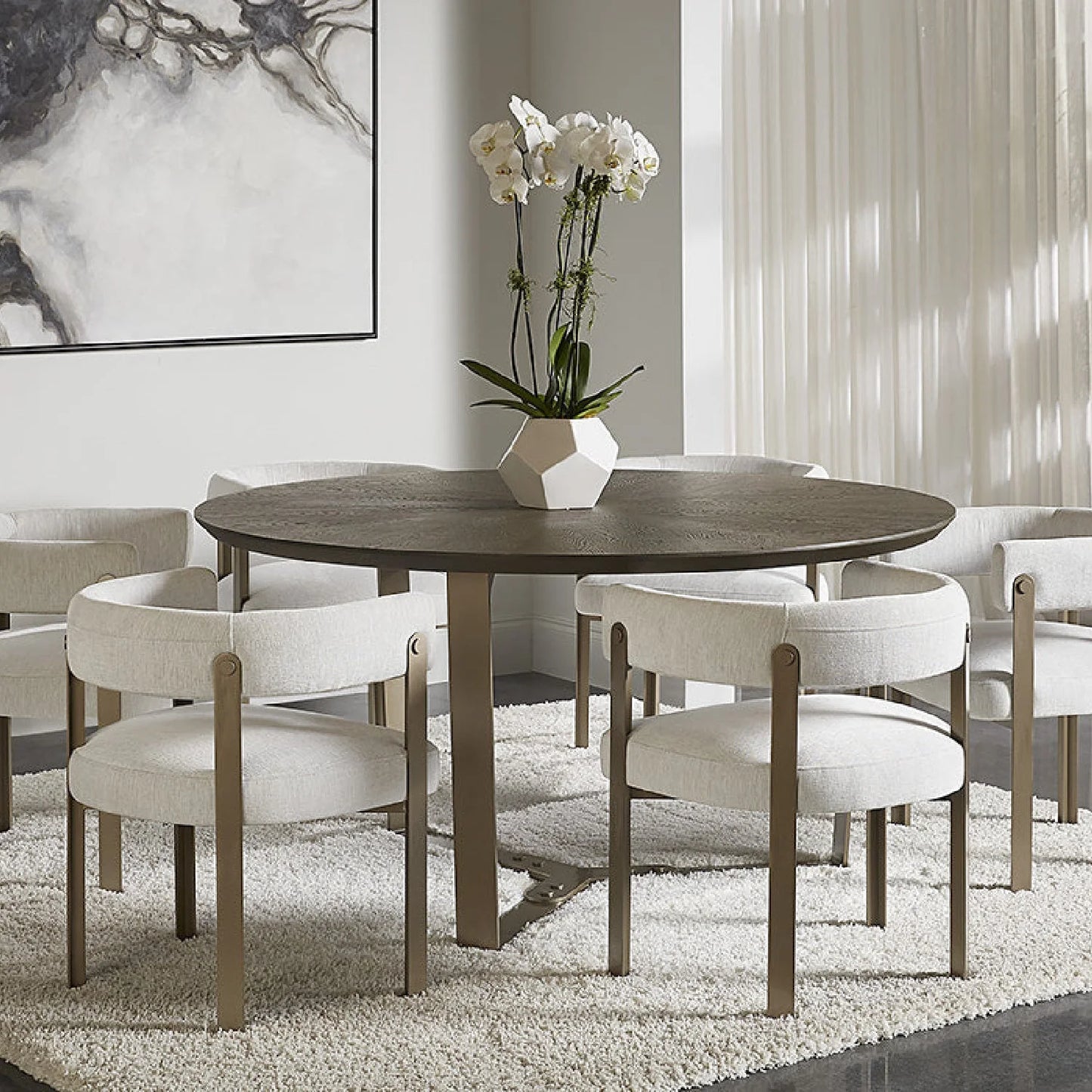 Luxury Curved Wood Modern Dining Chair European Style for Villa