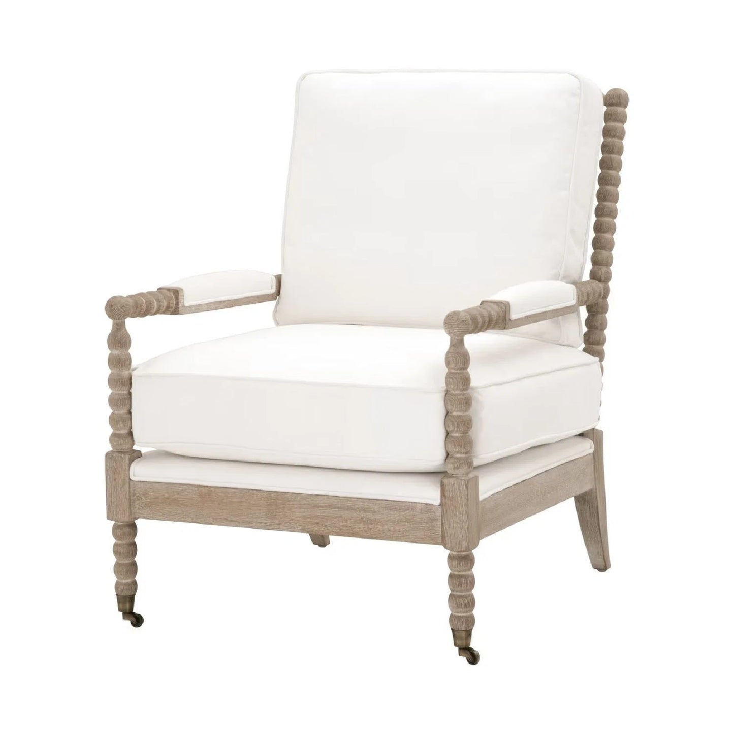 Luxury Cushioned Gray Oak Club Chair Modern Italian Style for Villa