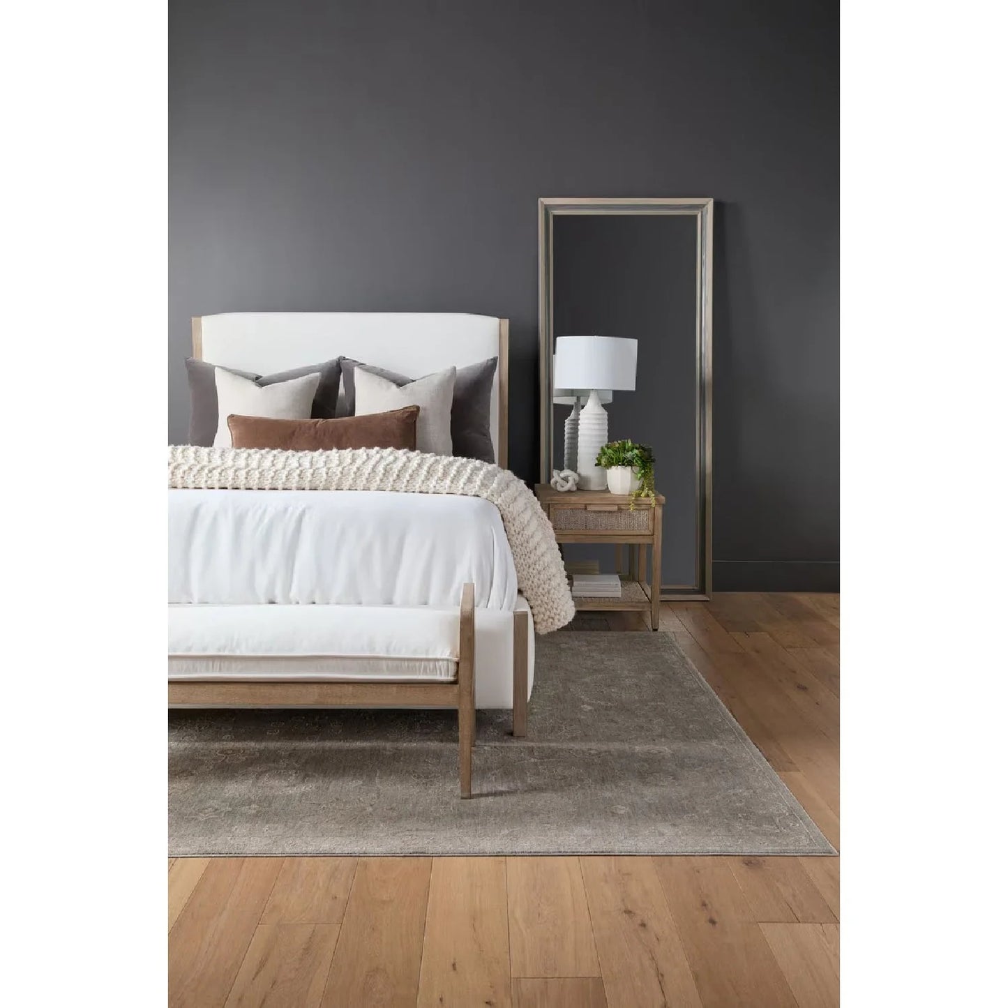 Luxury Cushioned Oak Bench European Style for Villa
