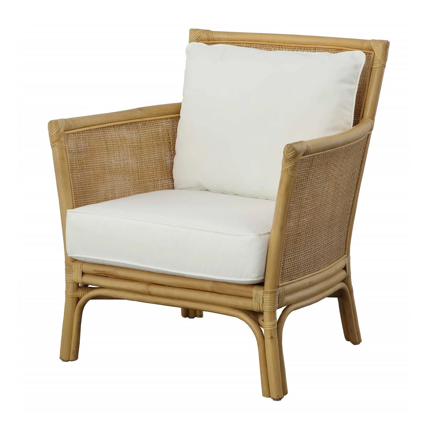 Luxury Cushioned Rattan Accent Chair Modern Italian Style for Villa