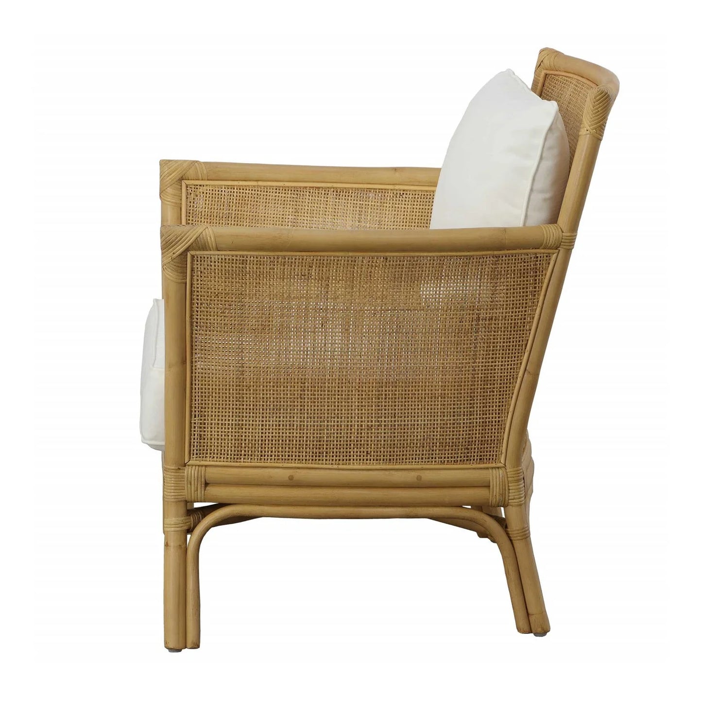 Luxury Cushioned Rattan Accent Chair Modern Italian Style for Villa