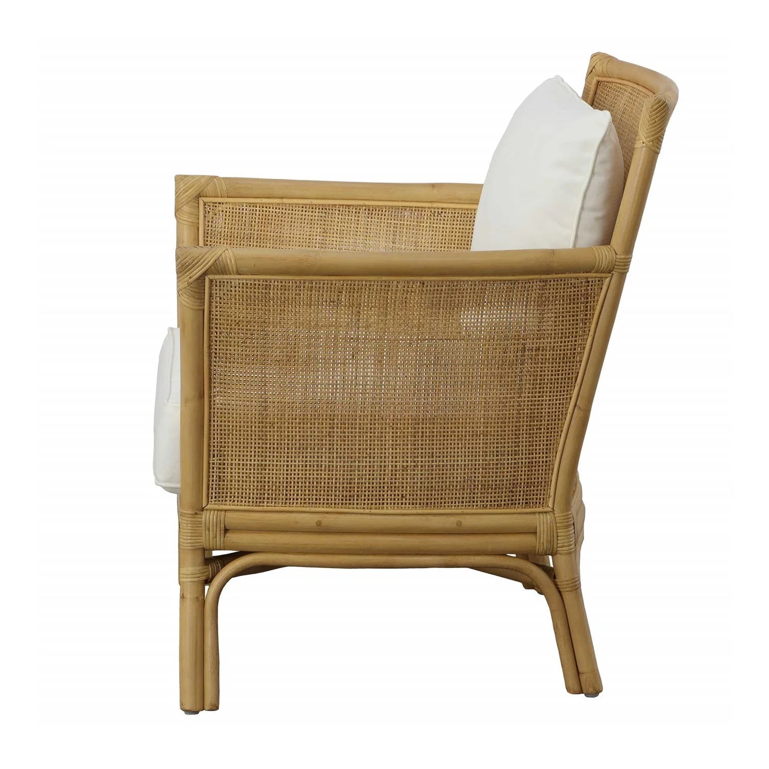 Luxury Cushioned Rattan Accent Chair Modern Italian Style for Villa