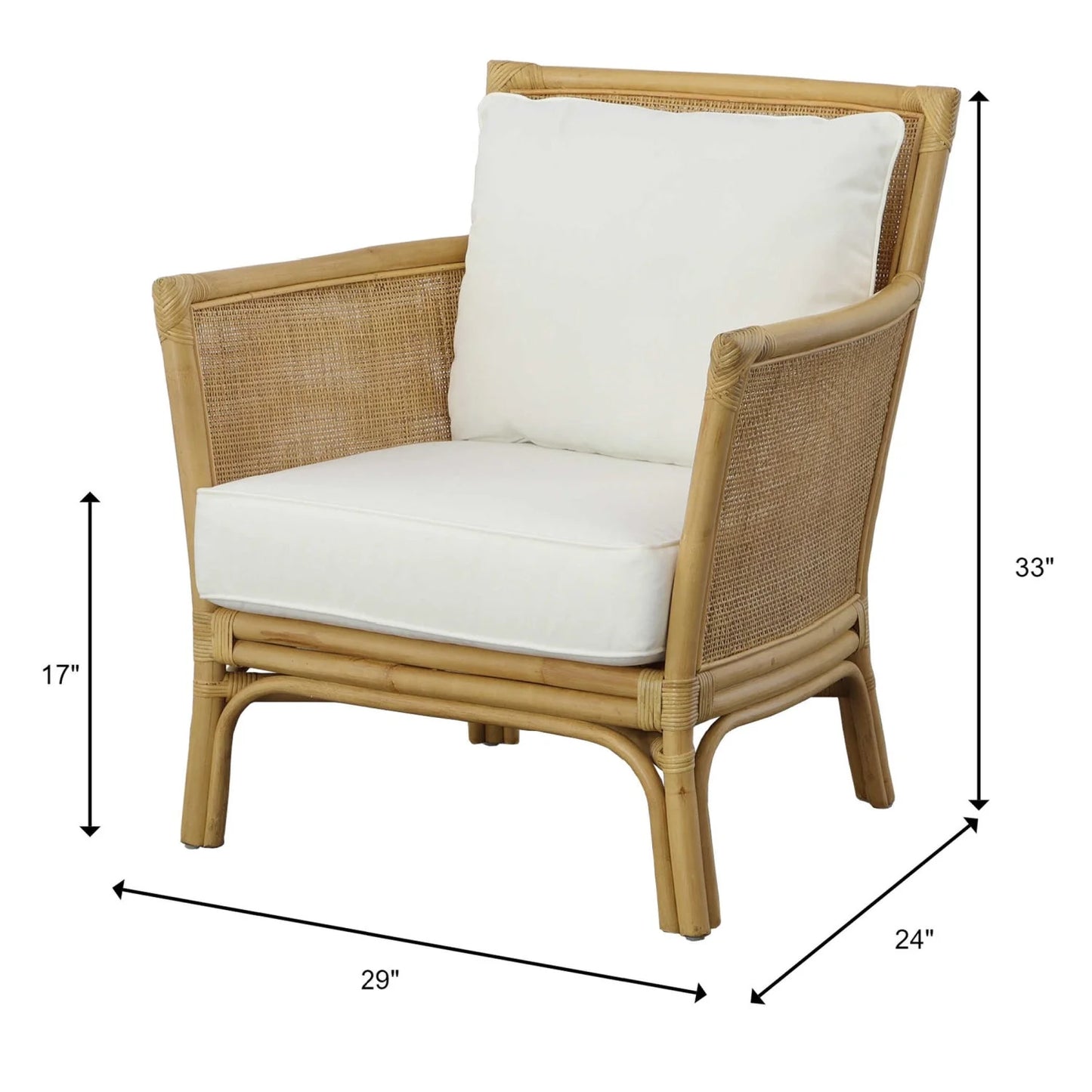 Luxury Cushioned Rattan Accent Chair Modern Italian Style for Villa