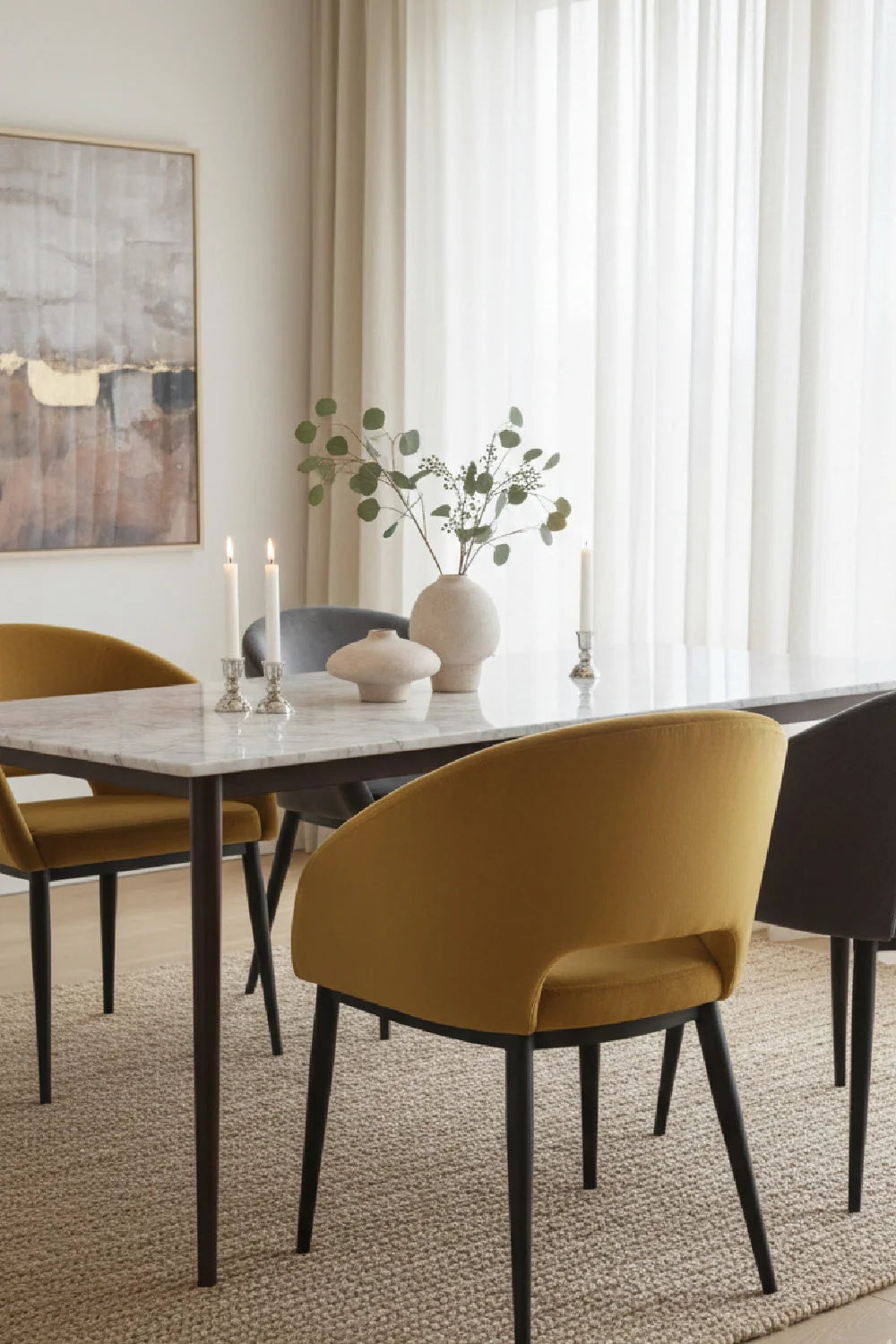 Luxury Cutout Back Modern Dining Armchair European Style for Villa