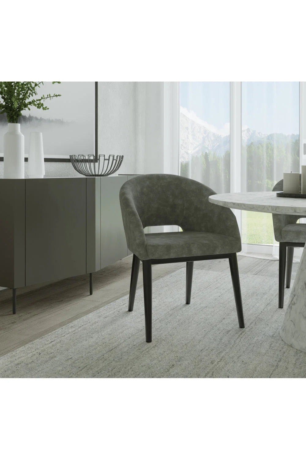 Luxury Cutout Back Modern Dining Armchair European Style for Villa