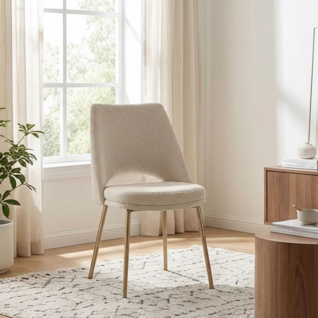 Luxury Cutout-Back Modern Dining Chair European Style for Villa