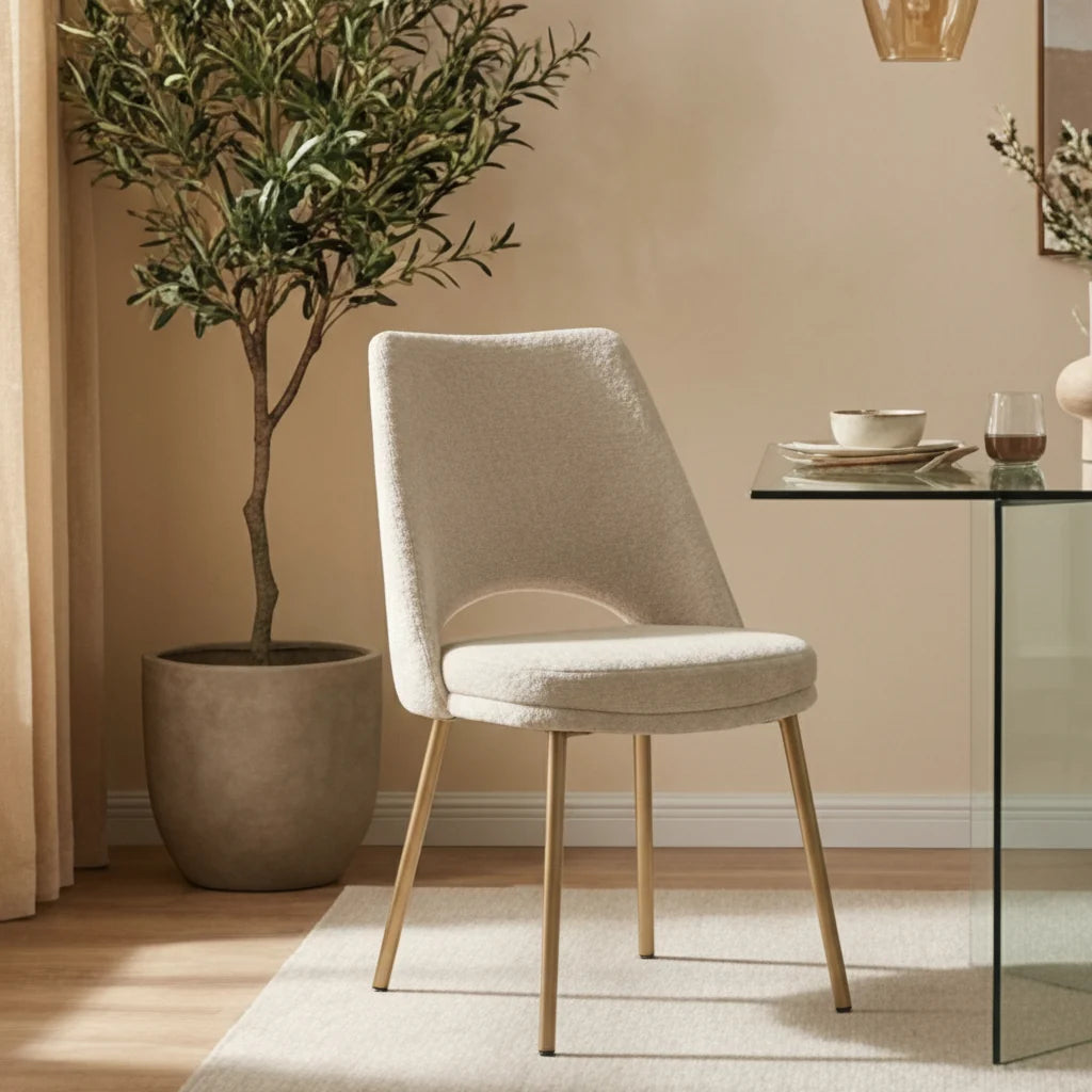 Luxury Cutout-Back Modern Dining Chair European Style for Villa