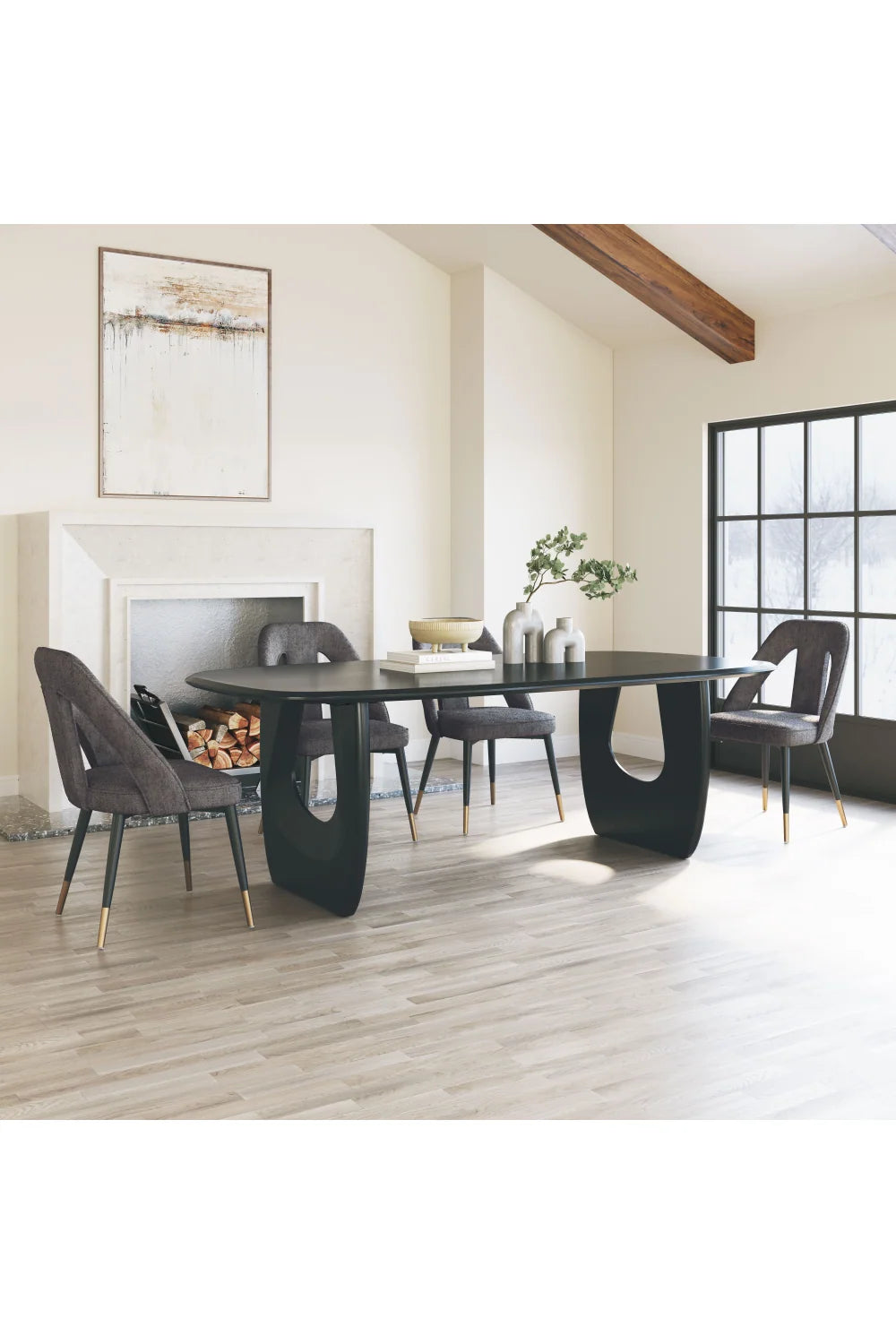 Luxury Cutout Fabric Dining Chair European Style for Villa