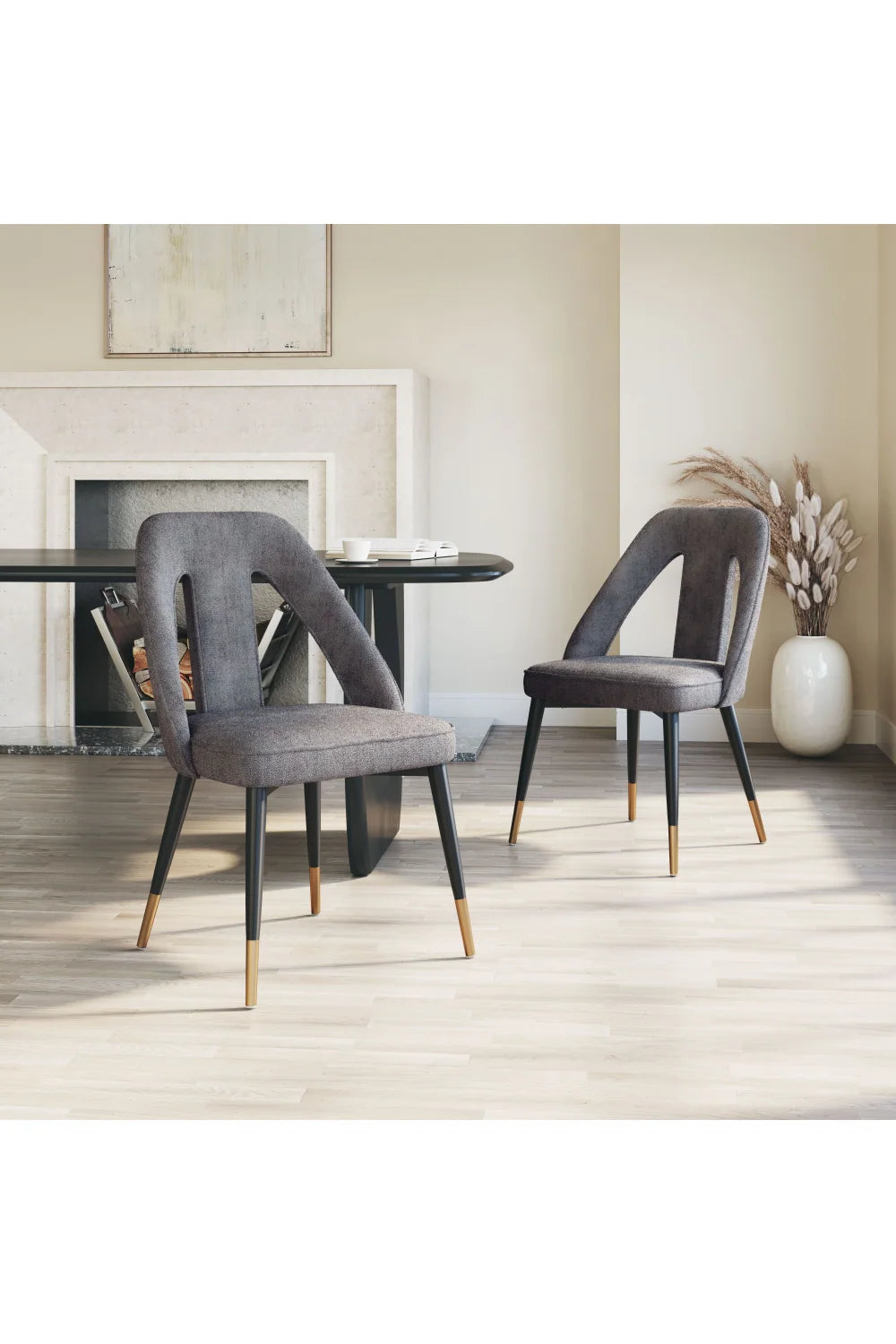 Luxury Cutout Fabric Dining Chair European Style for Villa