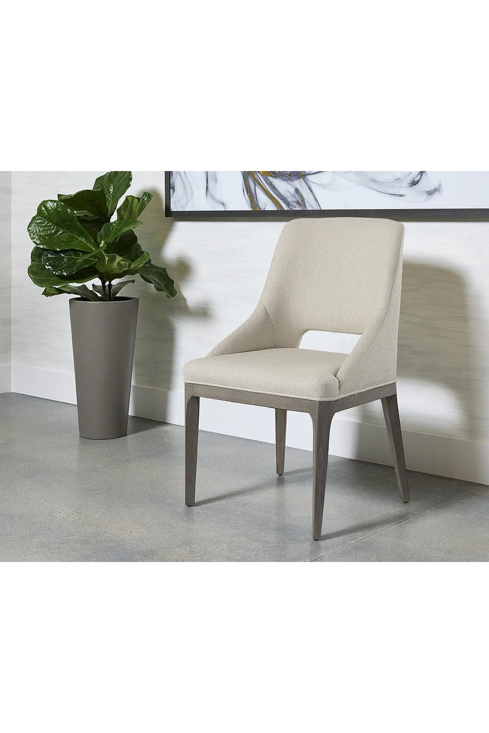 Luxury Cutout Fabric Dining Chair European Style for Villa
