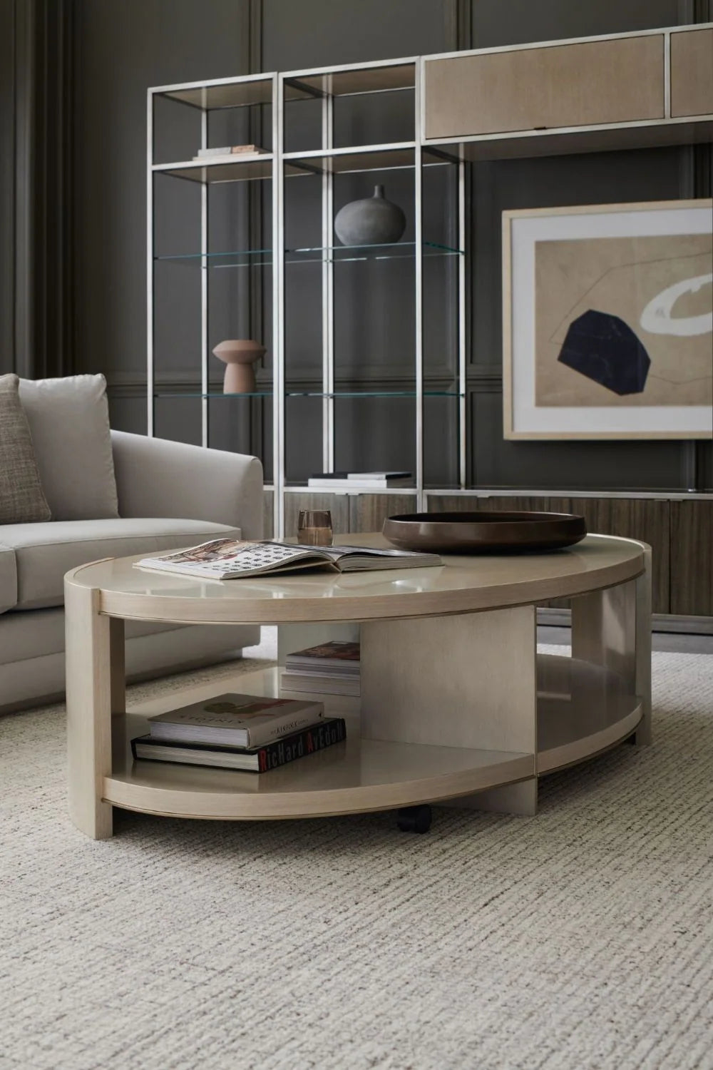 Luxury Da Vita Oval Cream Cocktail Table Modern Italian Style for Villa