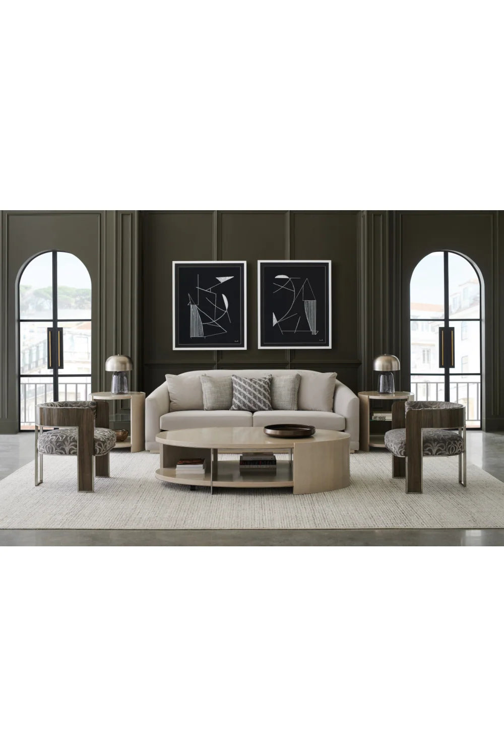 Luxury Da Vita Oval Cream Cocktail Table Modern Italian Style for Villa