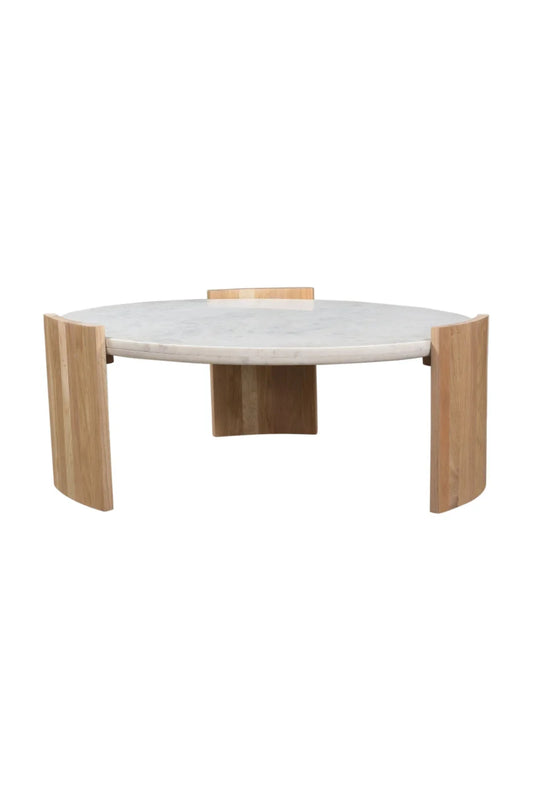 Luxury Dala White Marble Round Coffee Table Modern Italian Style for Villa