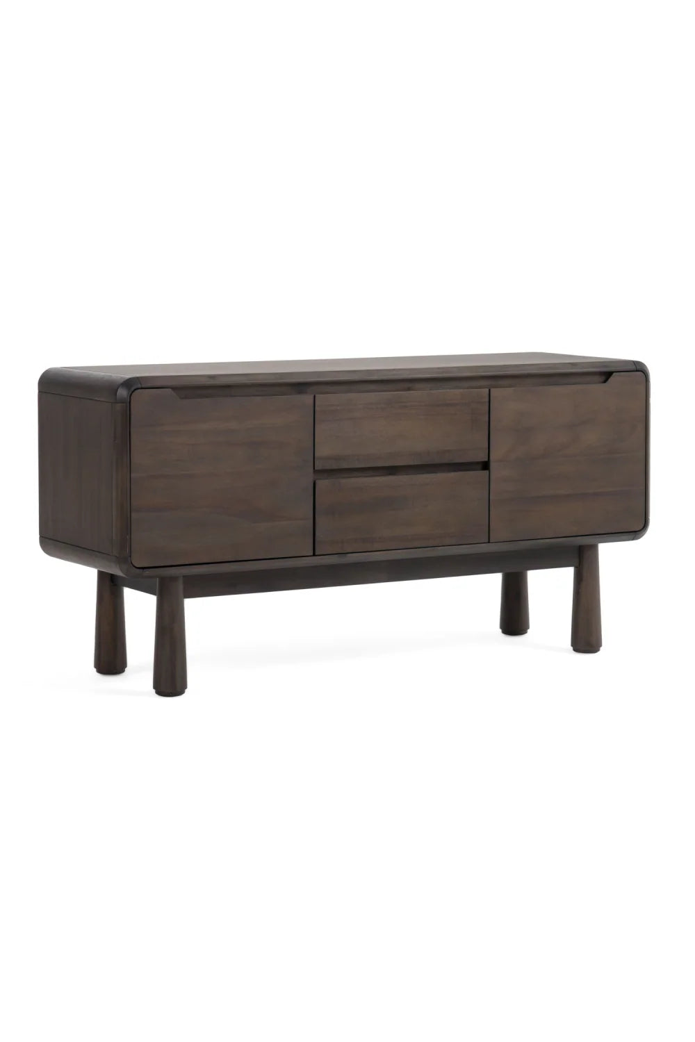 Luxury Dark Acacia 2-Door Sideboard European Style for Villa