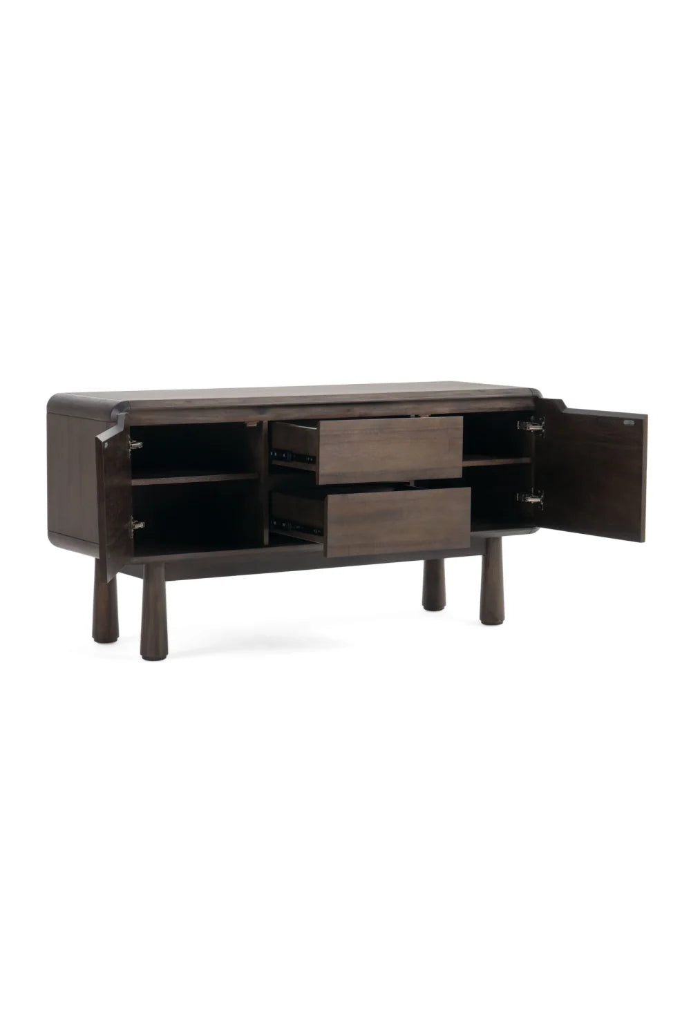 Luxury Dark Acacia 2-Door Sideboard European Style for Villa