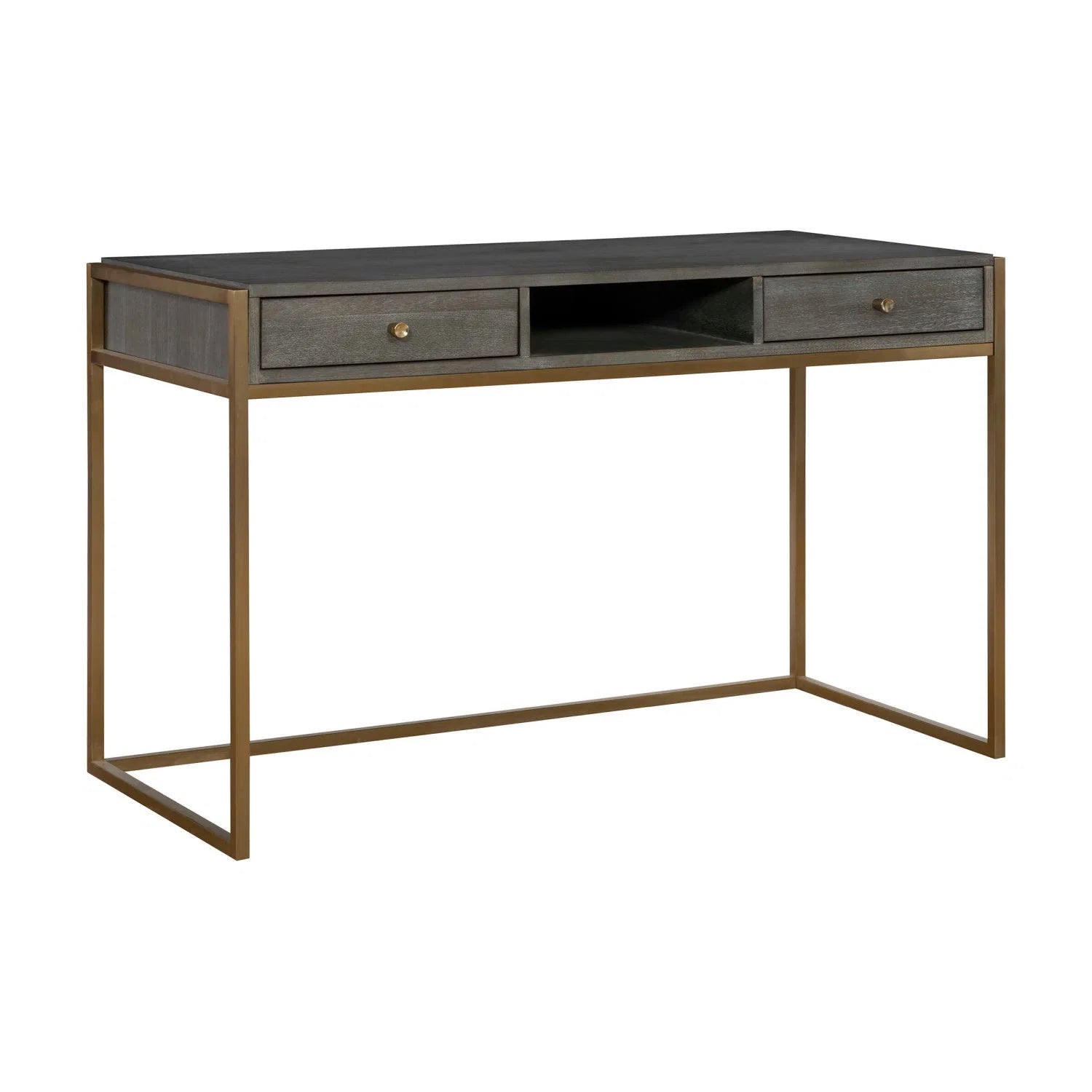 Luxury Dark Acacia 2-Drawer Modern Desk European Style for Villa