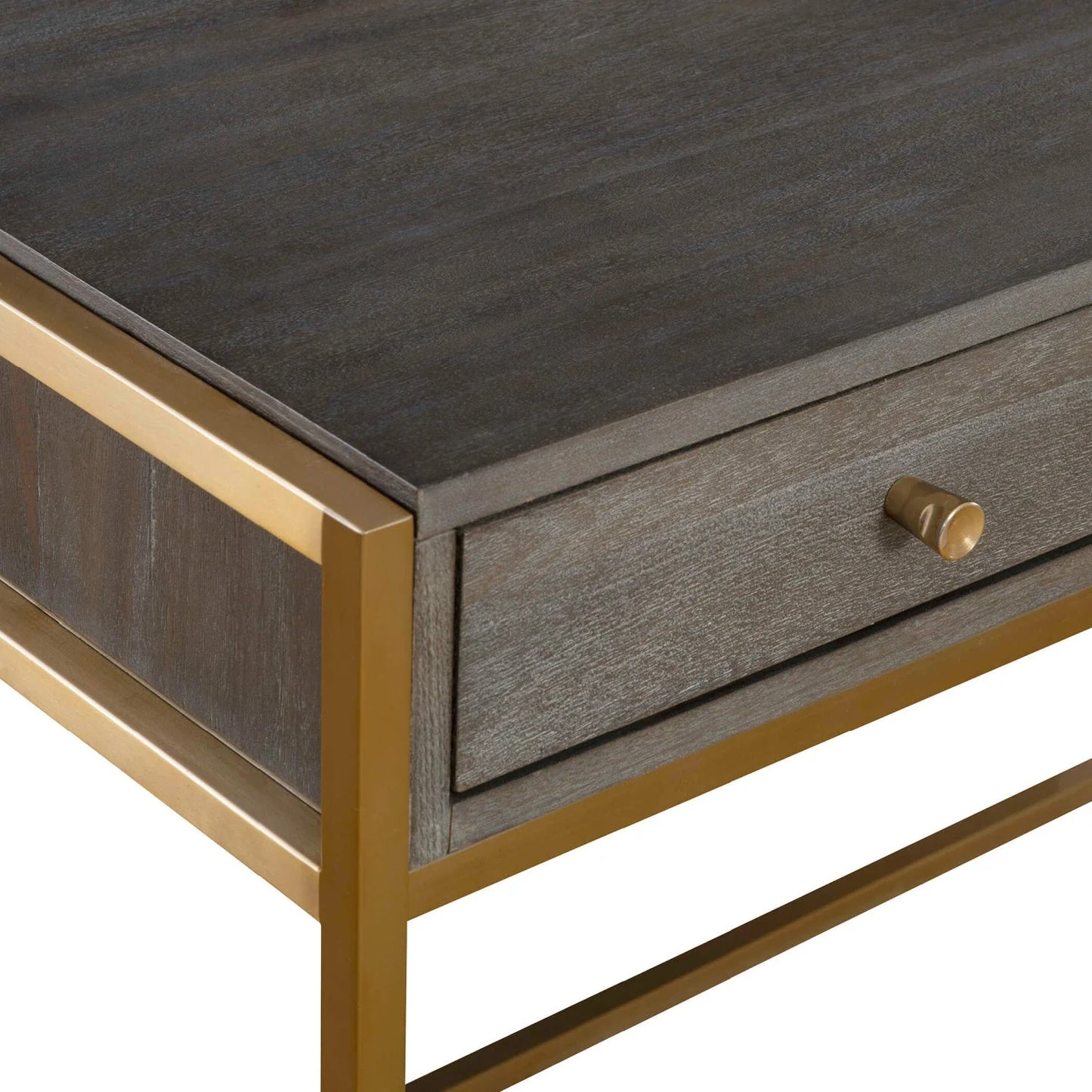 Luxury Dark Acacia 2-Drawer Modern Desk European Style for Villa