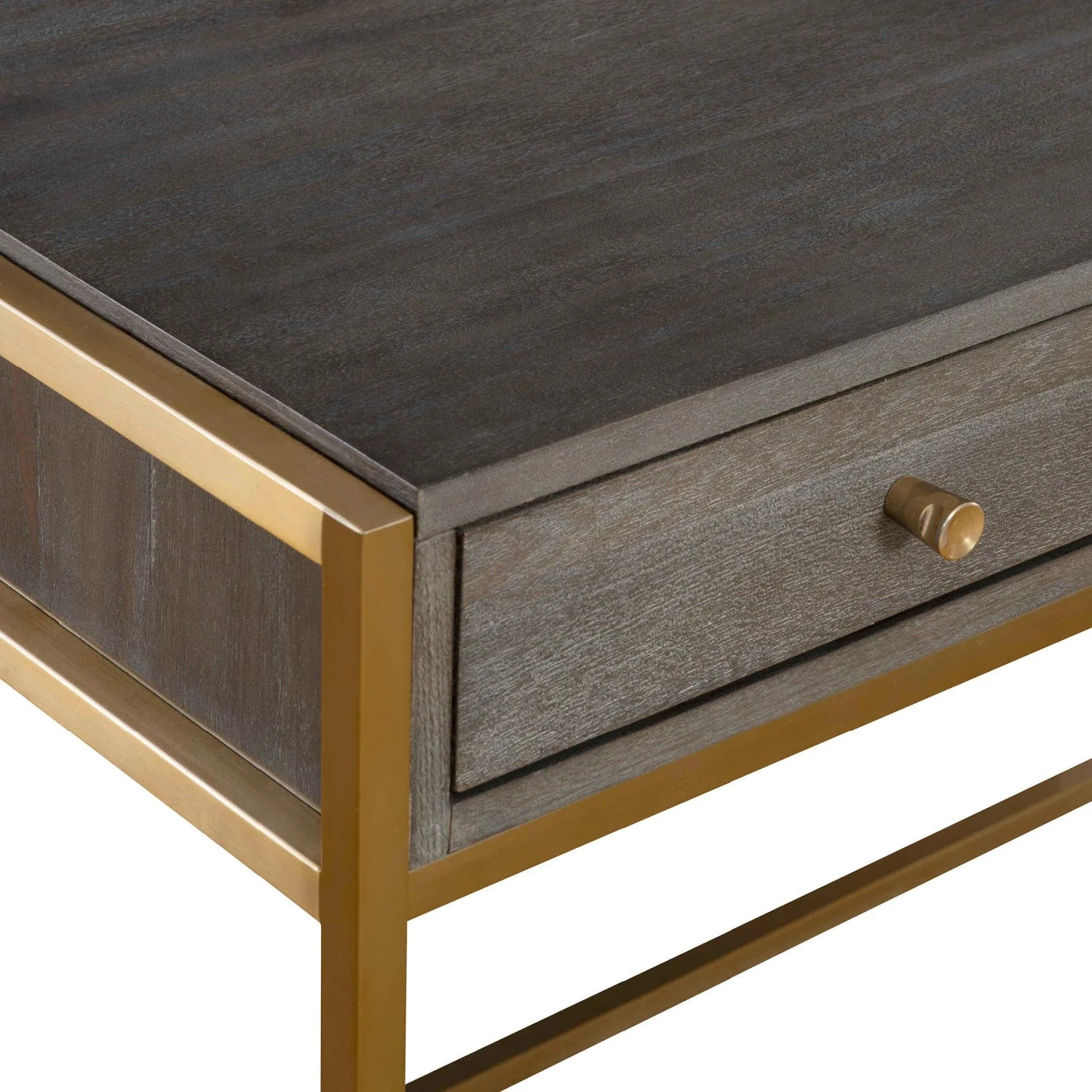 Luxury Dark Acacia 2-Drawer Modern Desk European Style for Villa